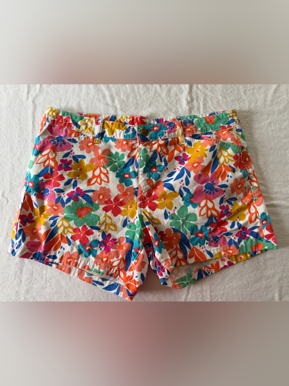 St. John's Bay Vibrant Floral High-Waist Cotton Shorts